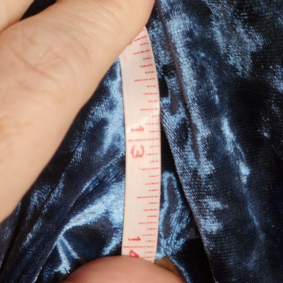 Ecote Anthro Blue Velvet Harem Pull On Jogger Pants Stretch High Waist Crop Sz S - Picture 7 of 11